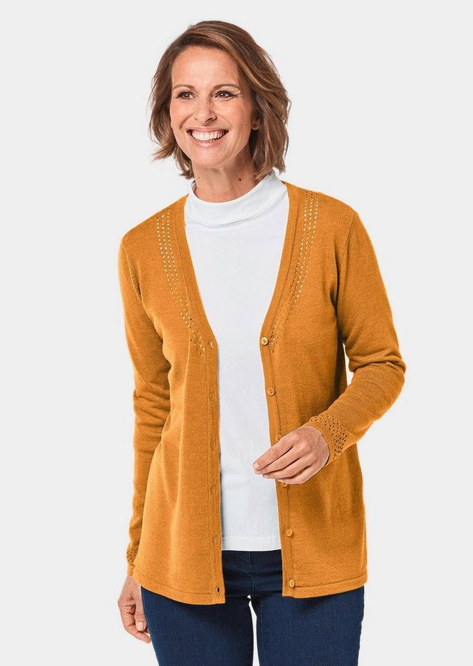 GOLDNER Strickjacke Kurzgröße: Ajourstrickjacke von GOLDNER