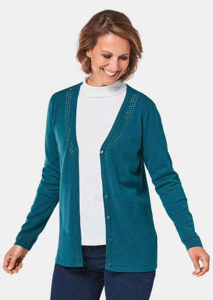 GOLDNER Strickjacke Kurzgröße: Ajourstrickjacke von GOLDNER