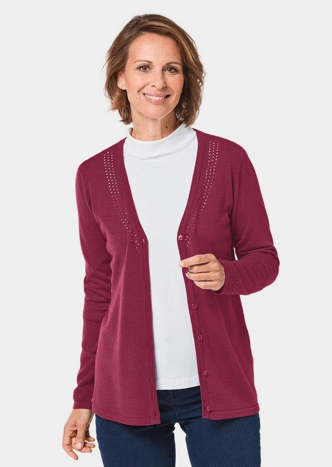 GOLDNER Strickjacke Kurzgröße: Ajourstrickjacke von GOLDNER