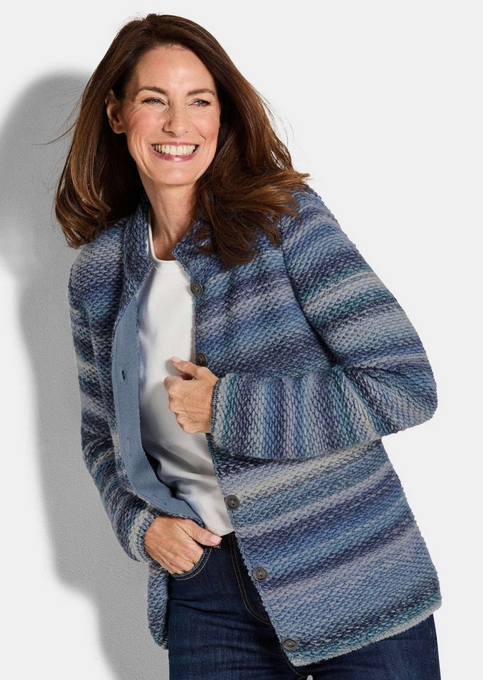 GOLDNER Strickjacke Kurzgröße: Strickjacke mit Multicolor Ringeloptik GOLDNER Strickjacke Kurzgröße: Strickjacke mit Multicolor Ringeloptik von GOLDNER
