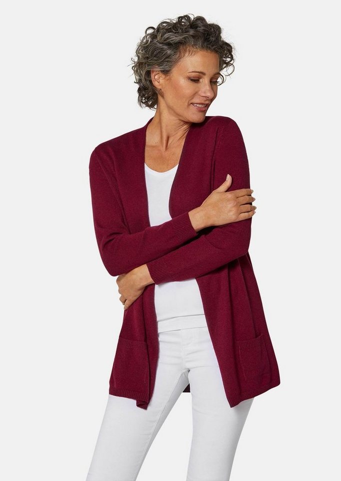 GOLDNER Strickjacke Roter Langarm Feinstrick-Cardigan von GOLDNER