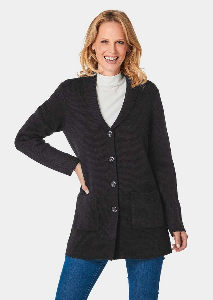 GOLDNER Strickjacke Kuschelweiche Strickjacke in kaschierender Länge von GOLDNER