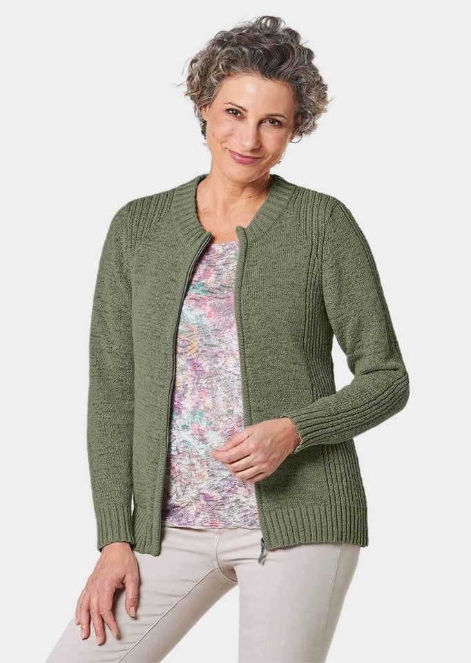 GOLDNER Strickjacke Strickjacke aus Bändchengarn in schöner Melange-Optik von GOLDNER