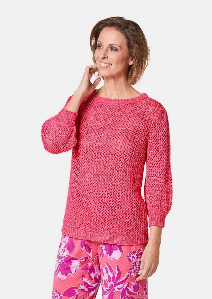 GOLDNER Strickpullover Femininer Pullover in Netzoptik mit Pailletten von GOLDNER