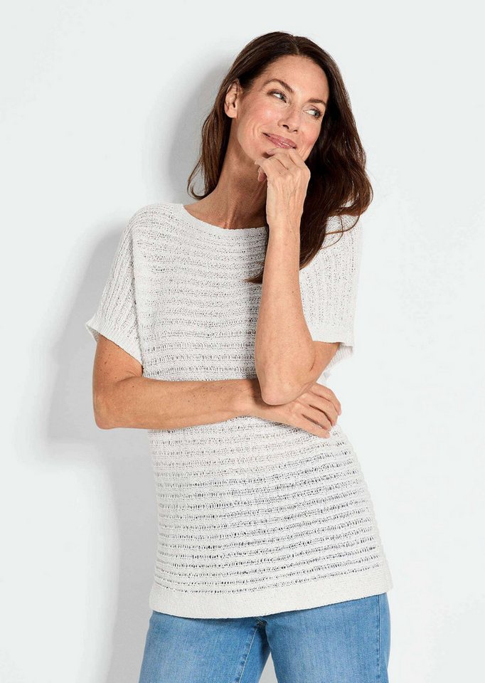 GOLDNER Strickpullover Kurzgröße: Kurzarm-Pullover mit Rippen von GOLDNER