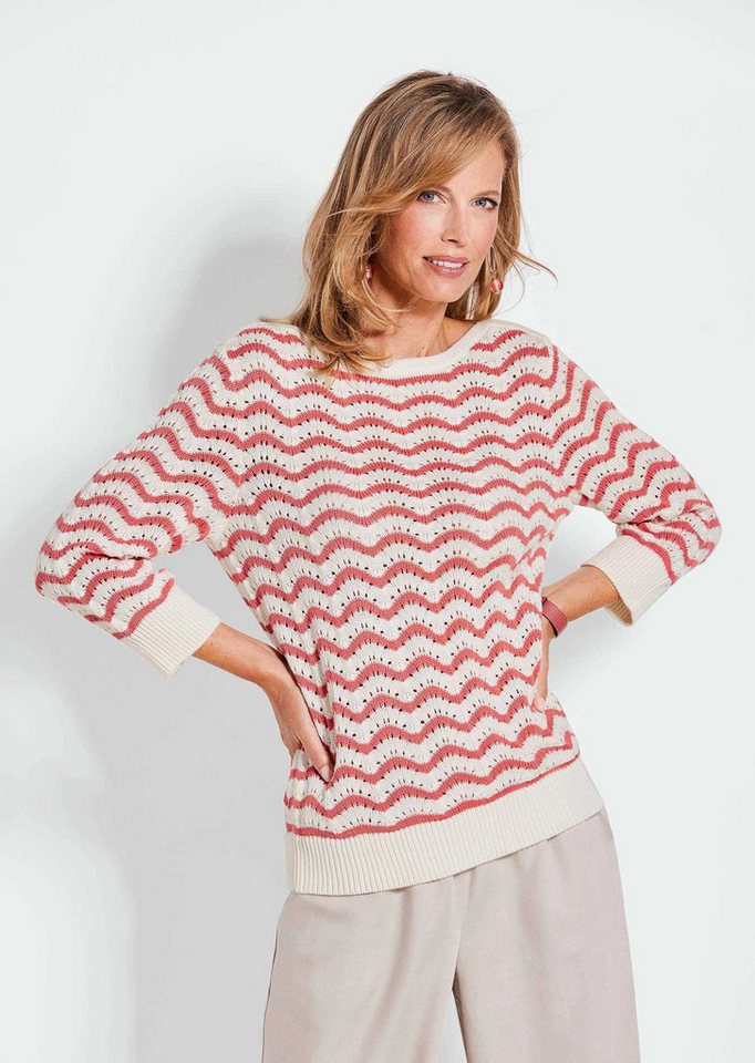 GOLDNER Strickpullover Kurzgröße: Strickpullover mit 3/4-Arm von GOLDNER