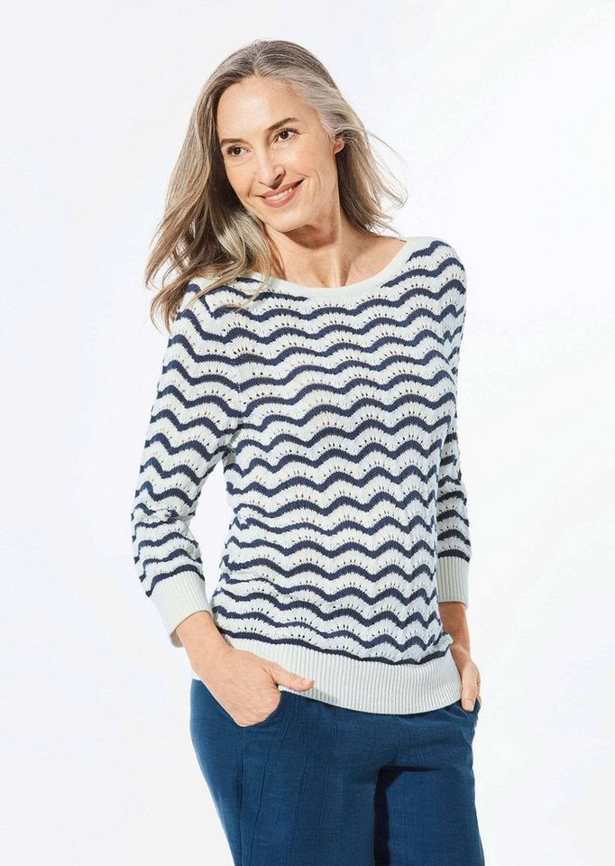 GOLDNER Strickpullover Kurzgröße: Strickpullover mit 3/4-Arm von GOLDNER