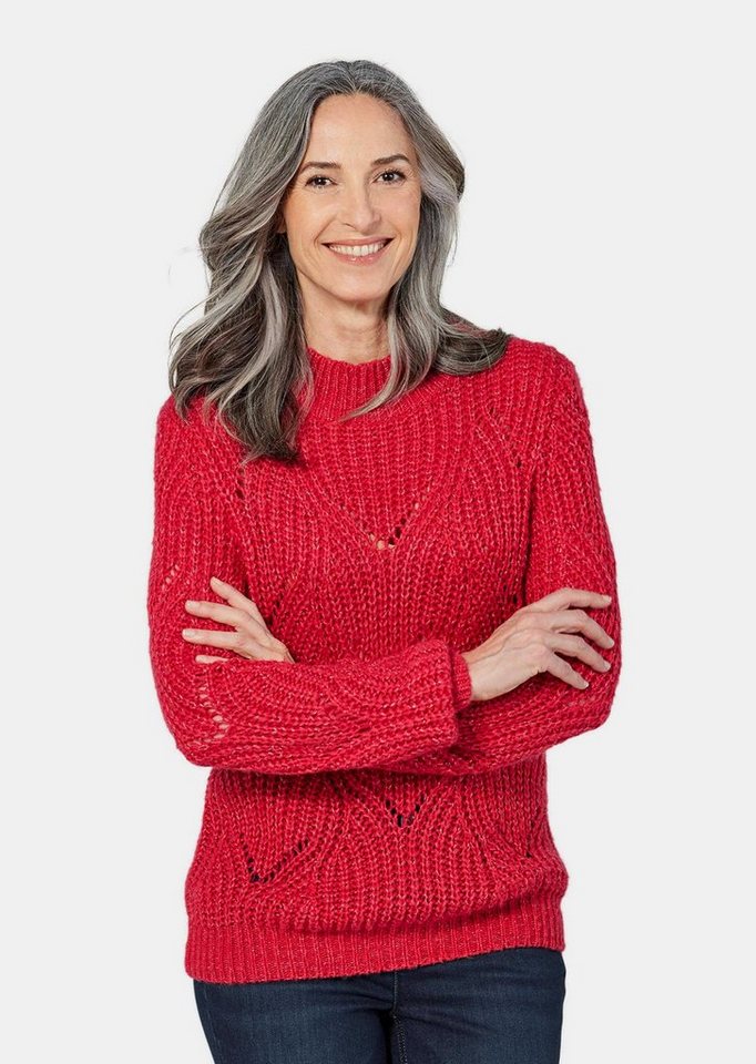 GOLDNER Strickpullover Kurzgröße: Strickpullover mit Ajourmuster von GOLDNER