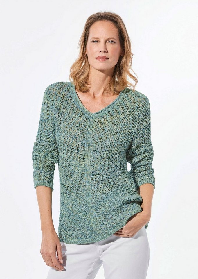 GOLDNER Strickpullover Kurzgröße: Strickpullover mit V-Ausschnitt von GOLDNER