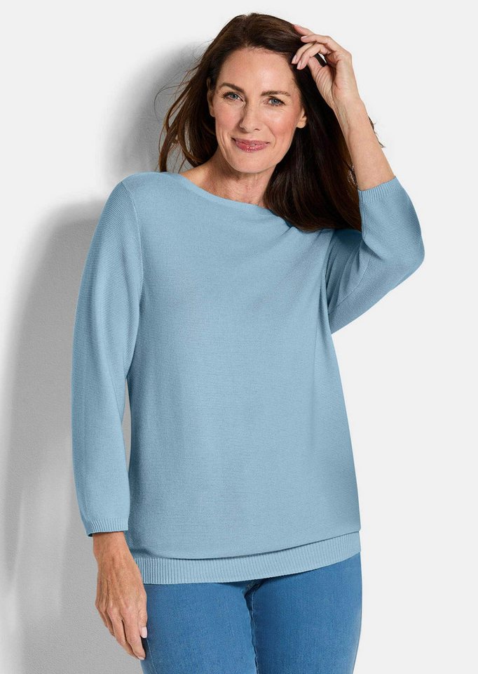 GOLDNER Strickpullover Kurzgröße: Eleganter Baumwollpullover, Halbarm Leichter Feinstrickpullover mit U-Boot-Ausschnitt GOLDNER Strickpullover Kurzgröße: Eleganter Baumwollpullover, Halbarm Leichter Feinstrickpullover mit U-Boot-Ausschnitt von GOLDNER