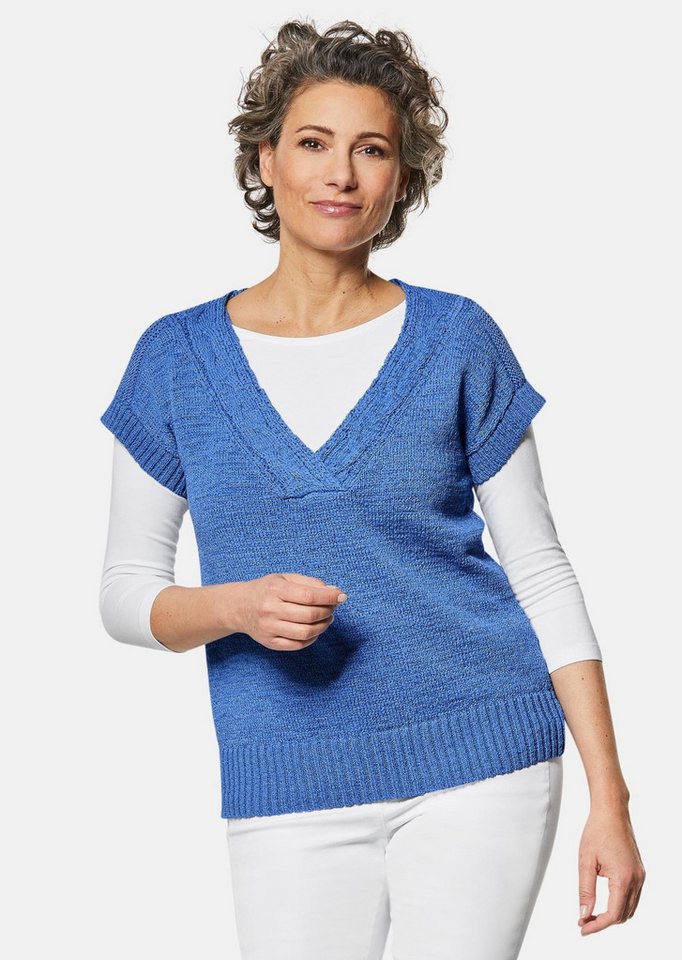GOLDNER Strickpullover Trageangenehmer Pullunder mit modischem Ausschnitt von GOLDNER