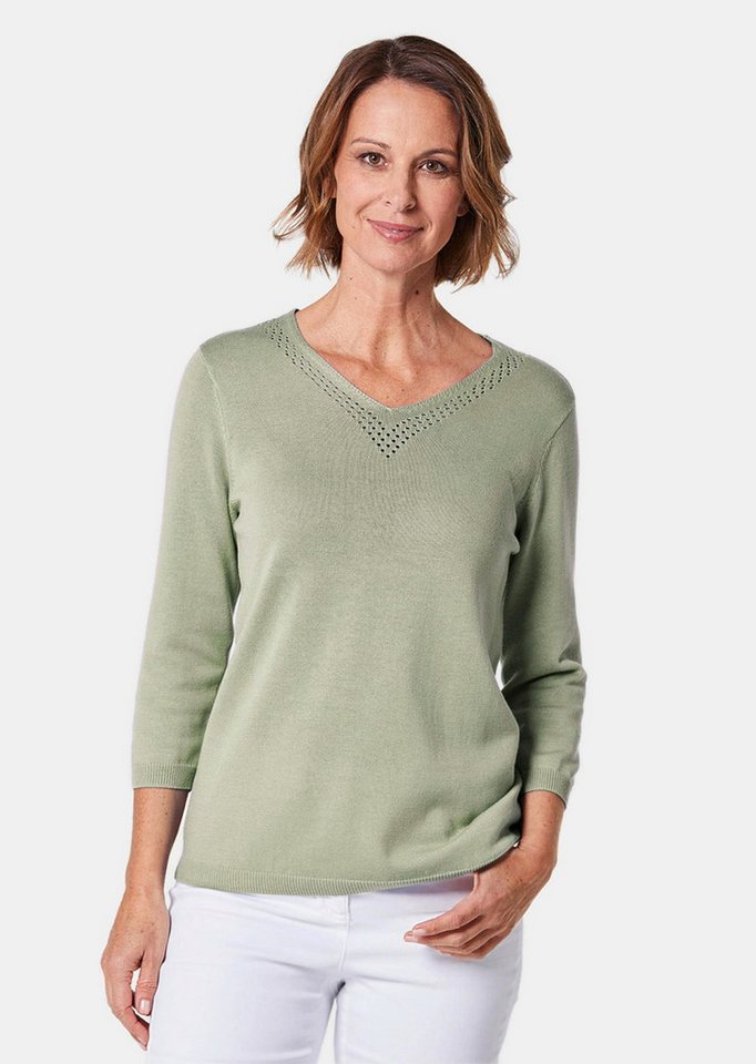 GOLDNER Strickpullover Unkomplizierter Pullover mit V-Ausschnitt von GOLDNER
