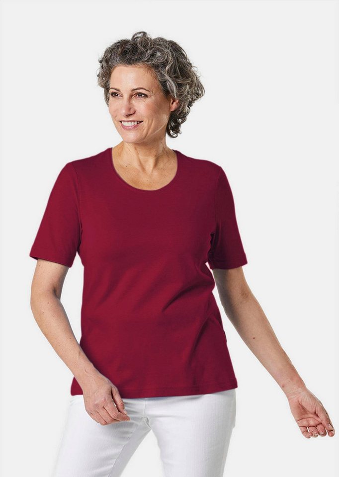 GOLDNER T-Shirt Basic Baumwollshirt mit kurzem Arm Rundhals-Shirt, hüftlang, aus reiner Baumwolle GOLDNER T-Shirt Basic Baumwollshirt mit kurzem Arm Rundhals-Shirt, hüftlang, aus reiner Baumwolle von GOLDNER
