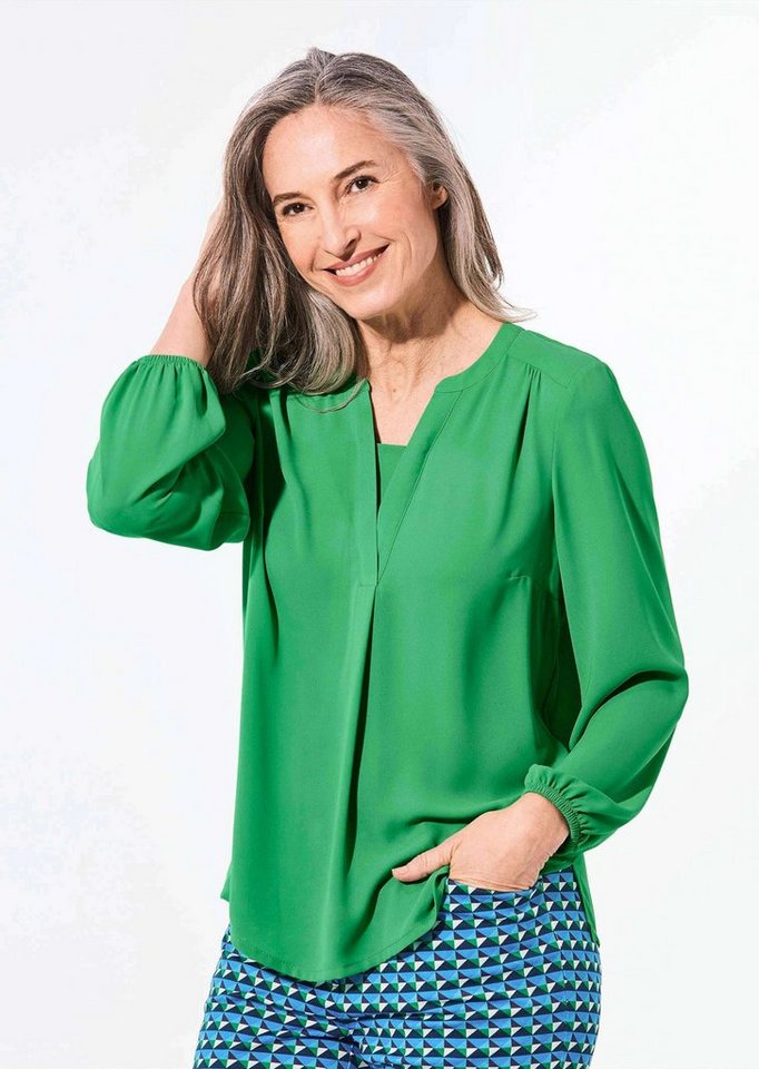 GOLDNER Tunika Kurzgröße: Bluse mit Tunika Ausschnitt von GOLDNER