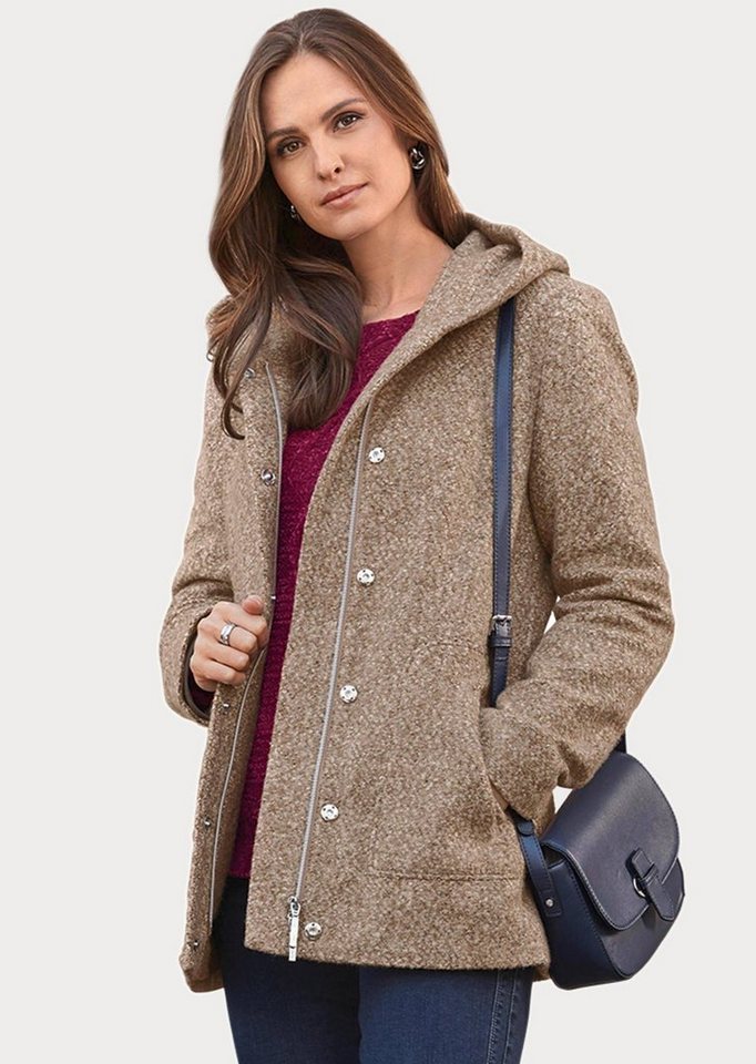 GOLDNER Winterjacke Unentbehrliche Boucle-Jacke mit feinen Details von GOLDNER