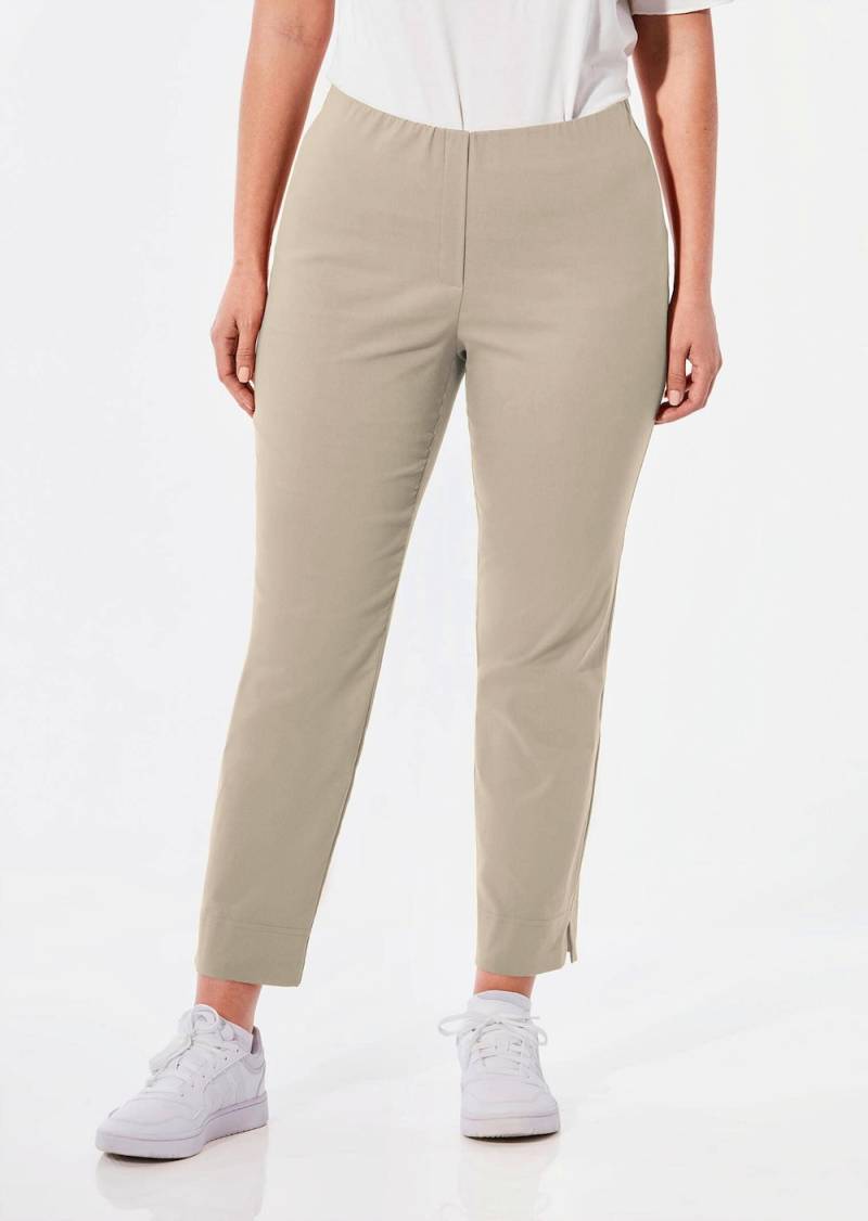 Große Größen 7/8-Stretchhose, Damen, beige, Größe: 42, Baumwolle/Synthetische Fasern, Happy Size DE Women von GOLDNER