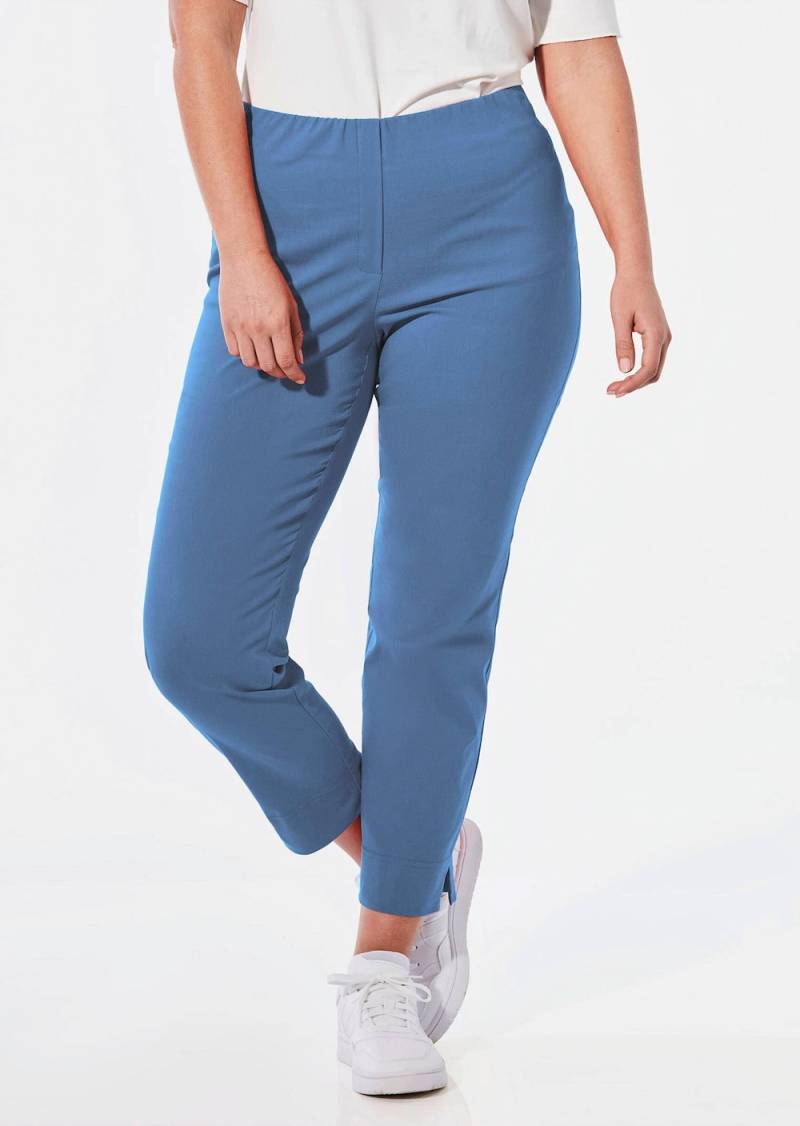 Große Größen 7/8-Stretchhose, Damen, blau, Größe: 56, Baumwolle/Synthetische Fasern, Happy Size DE Women von GOLDNER