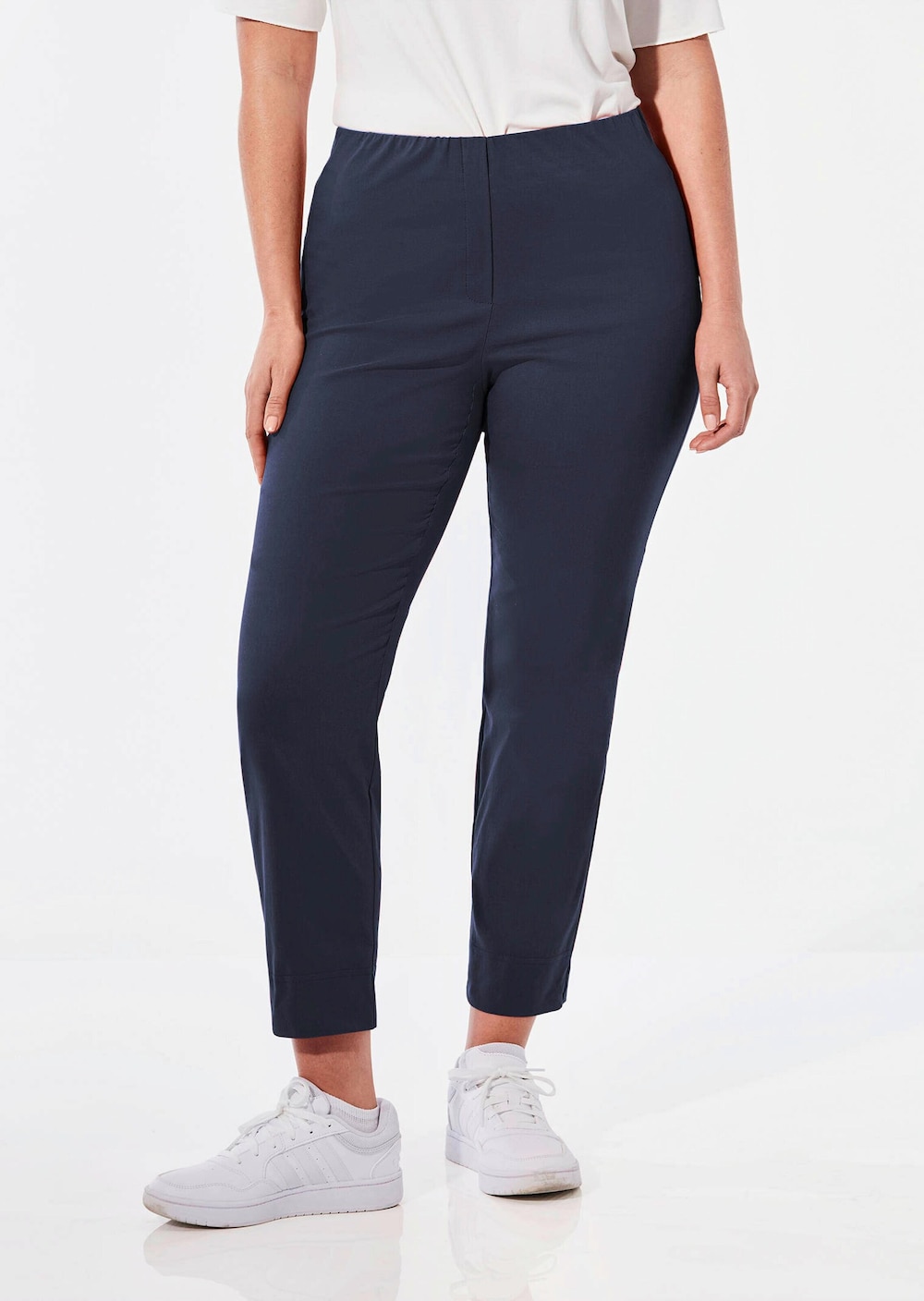 Große Größen 7/8-Stretchhose, Damen, grau, Größe: 52, Baumwolle/Synthetische Fasern, Happy Size DE Women von GOLDNER