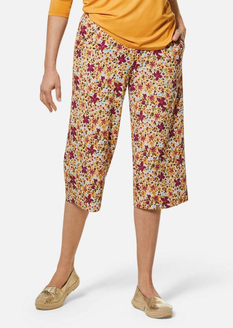 Große Größen Attraktive Druckhose Louisa mit weichem Fall, Damen, gelb, Größe: 48, Viskose, Happy Size DE Women von GOLDNER