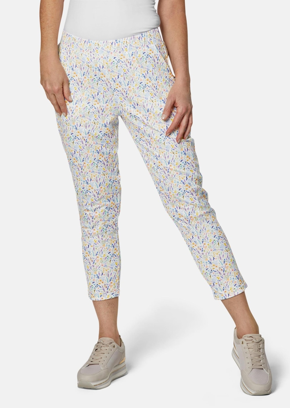 Große Größen Attraktive Druckhose mit weichem Fall, Damen, orange, Größe: 44, Polyester, Happy Size DE Women von GOLDNER