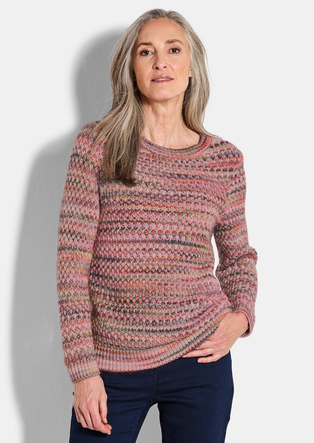 Große Größen Baumwoll-Pullover in Multicolor, Damen, braun, Größe: 24, Baumwolle/Synthetische Fasern, Happy Size DE Women Große Größen Baumwoll-Pullover in Multicolor, Damen, braun, Größe: 24, Baumwolle/Synthetische Fasern, Happy Size DE Women von GOLDNER