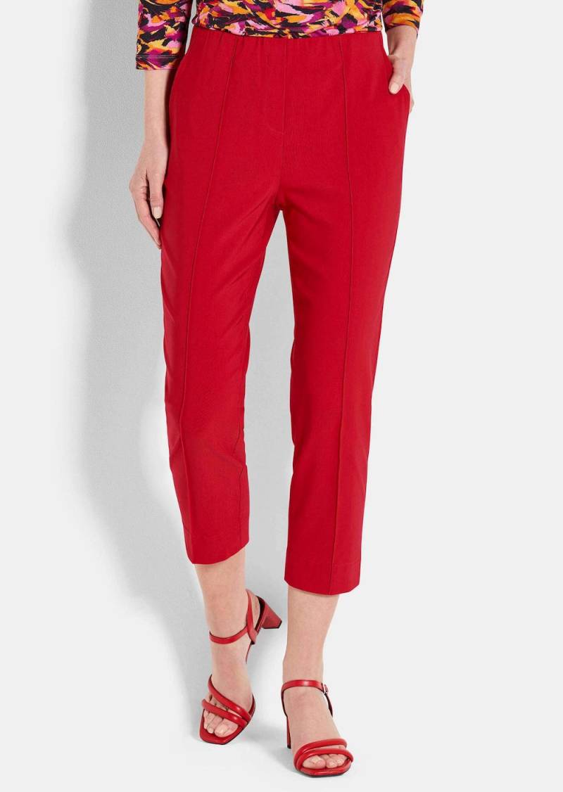 Große Größen Elegante Schlupfhose mit Biesen, Damen, rot, Größe: 44, Viskose/Synthetische Fasern, Happy Size DE Women von GOLDNER