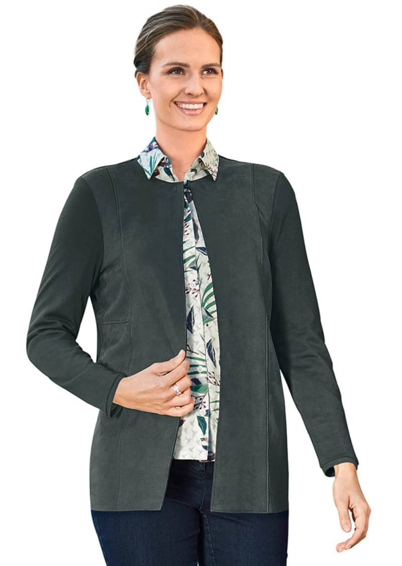 Große Größen Bequeme Shirtjacke, Damen, türkis, Größe: 21, Polyester/Viskose/Synthetische Fasern, Happy Size DE Women von GOLDNER