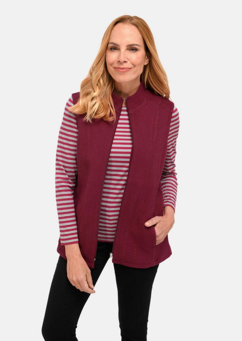 Große Größen Bequeme Struktur-Jerseyweste, Damen, rot, Größe: 42, Polyester/Baumwolle, Happy Size DE Women von GOLDNER
