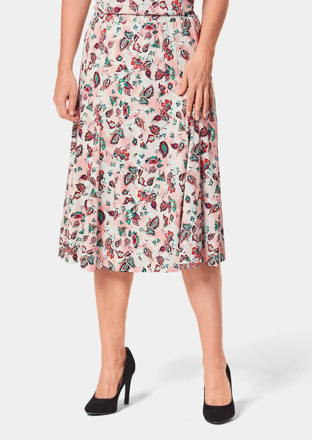 Große Größen Bequemer Druckrock mit Rundumschlupfbund, Damen, rosa, Größe: 23, Polyester/Viskose, Happy Size Women Große Größen Bequemer Druckrock mit Rundumschlupfbund, Damen, rosa, Größe: 23, Polyester/Viskose, Happy Size Women von GOLDNER