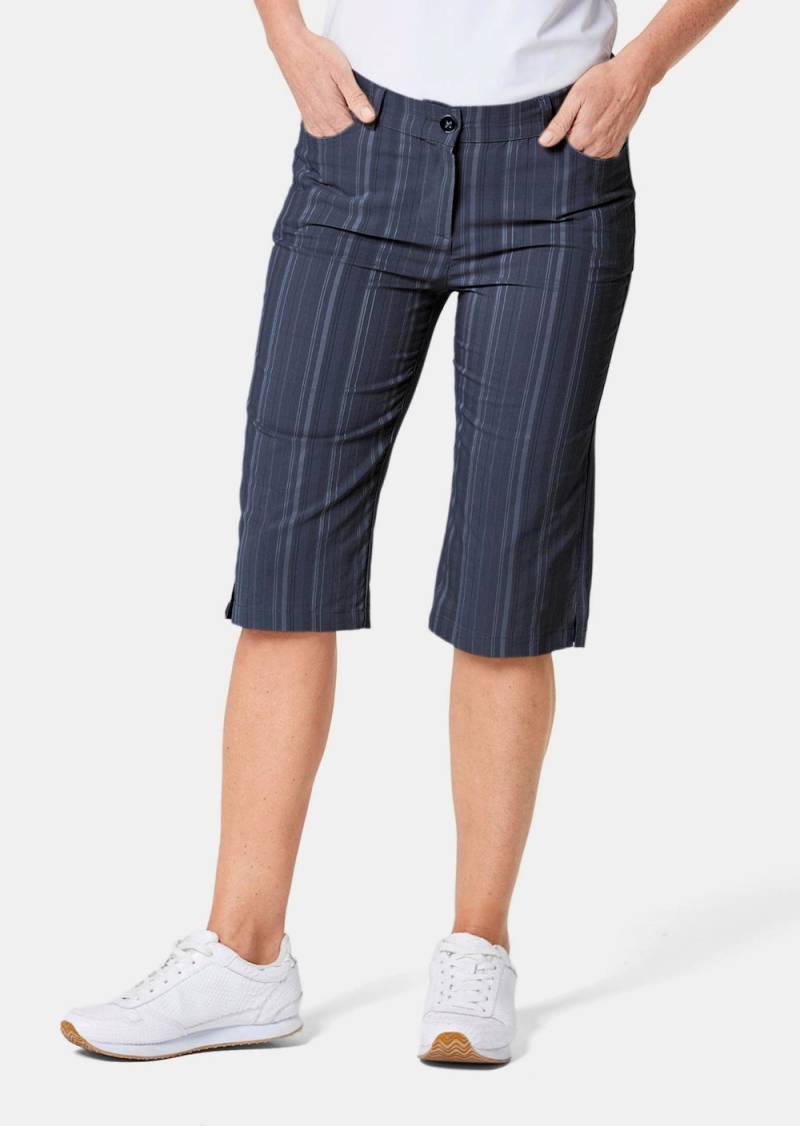 Große Größen Bermuda in strukturierter elastischer Ware, Damen, grau, Größe: 42, Synthetische Fasern/Baumwolle, Happy Size DE Women von GOLDNER