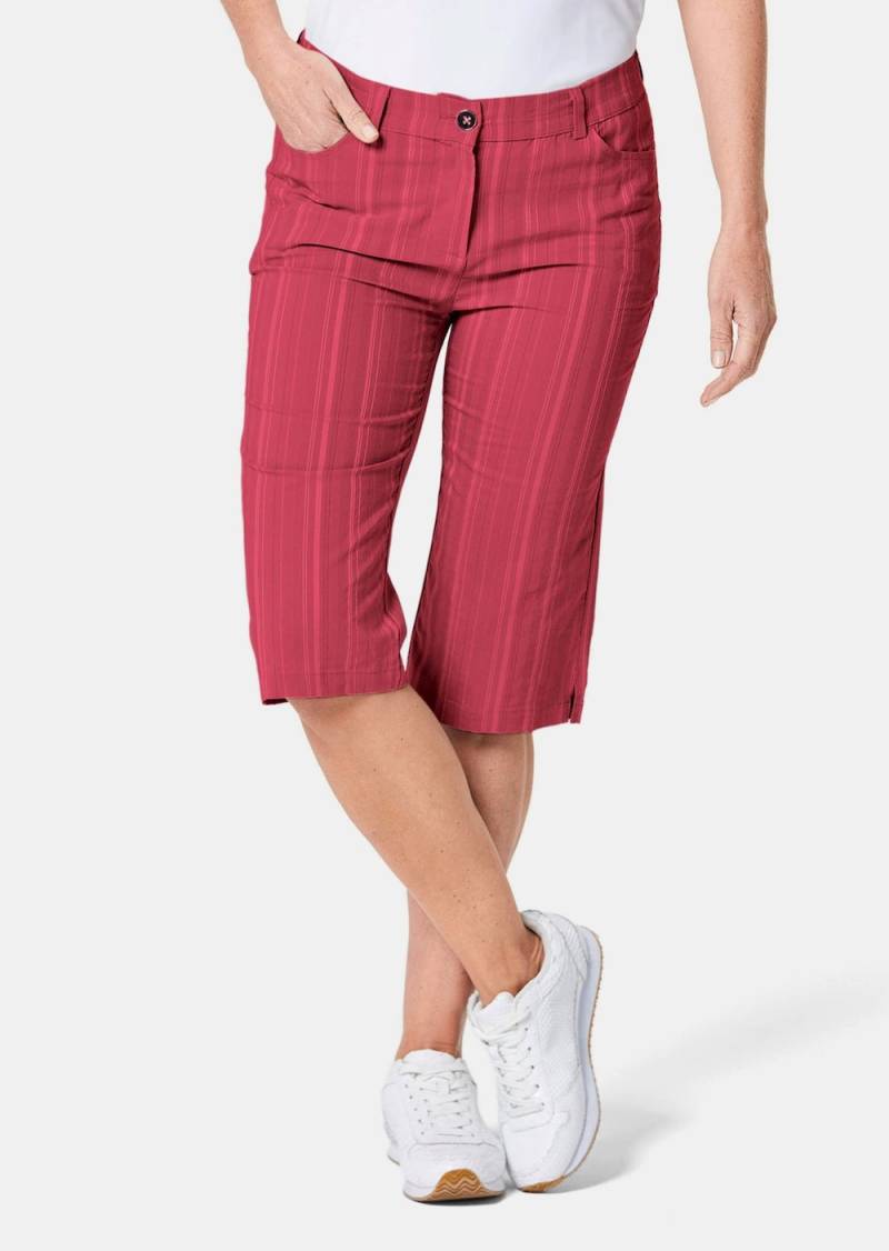 Große Größen Bermuda in strukturierter elastischer Ware, Damen, rot, Größe: 46, Synthetische Fasern/Baumwolle, Happy Size DE Women von GOLDNER