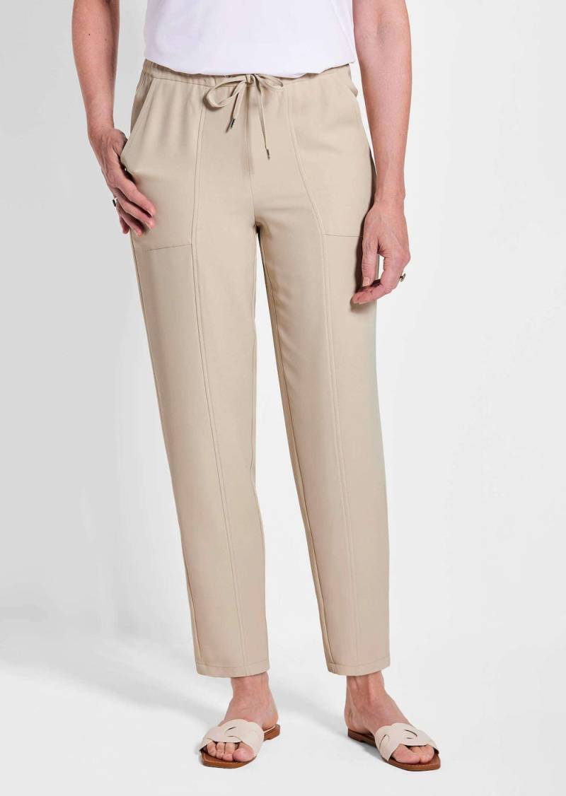 Große Größen Braune Cargo-Schlupfhose SARA, Damen, braun, Größe: 22, Polyester, Happy Size DE Women von GOLDNER