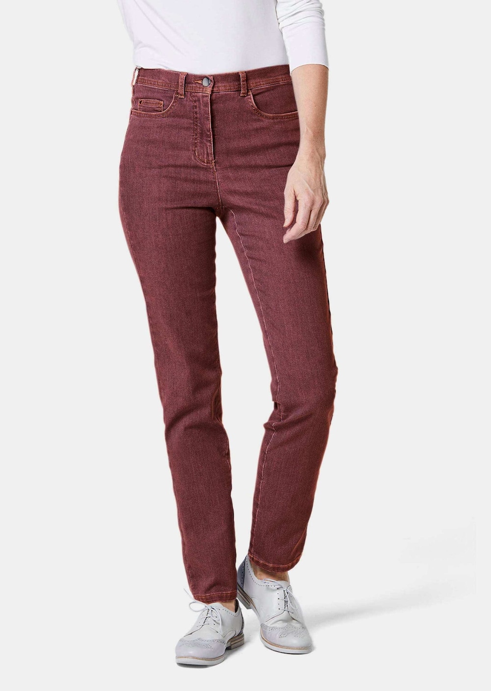 Große Größen Damen Jeans Slim Fit LOUISA, Damen, braun, Größe: 26, Baumwolle/Polyester, Happy Size DE Women von GOLDNER