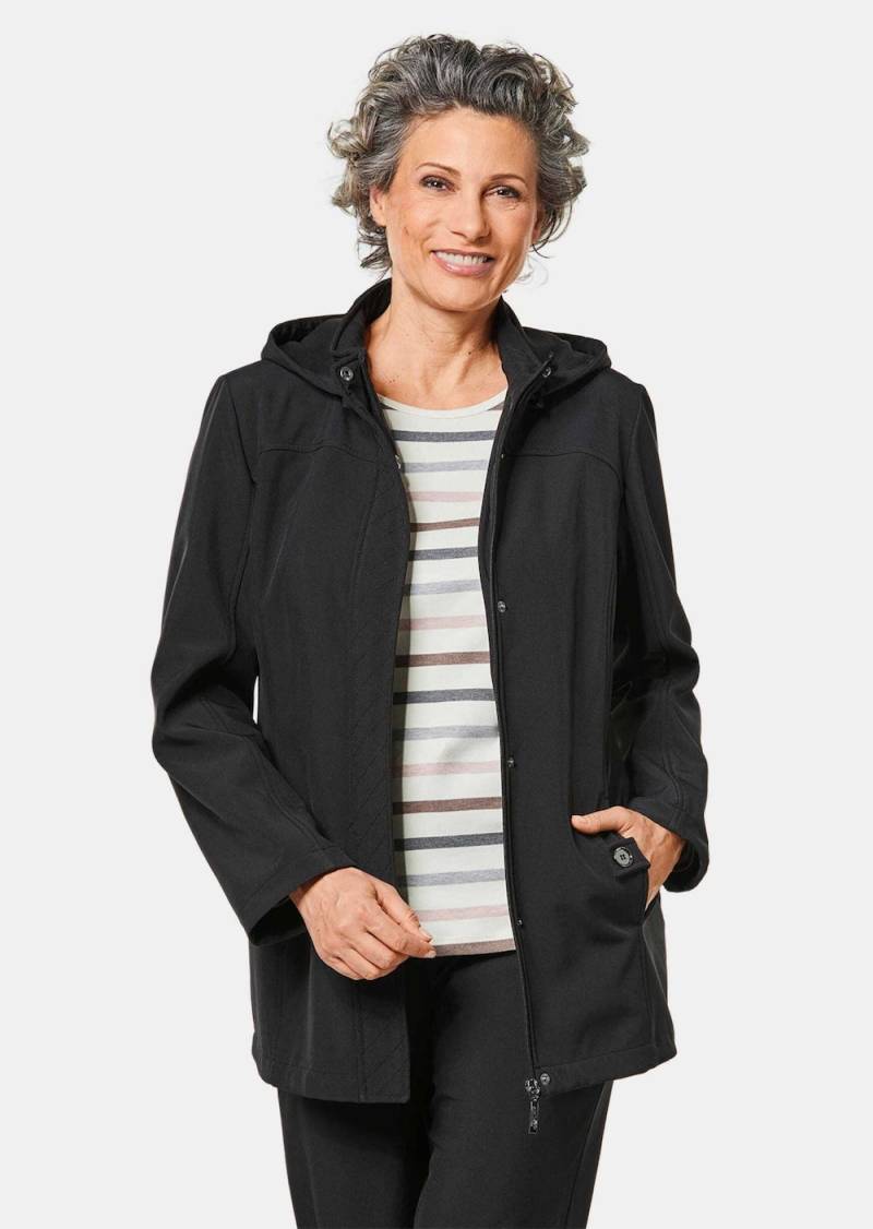 Große Größen Dünne wasserabweisende Softshelljacke, Damen, schwarz, Größe: 22, Polyester, Happy Size DE Women von GOLDNER