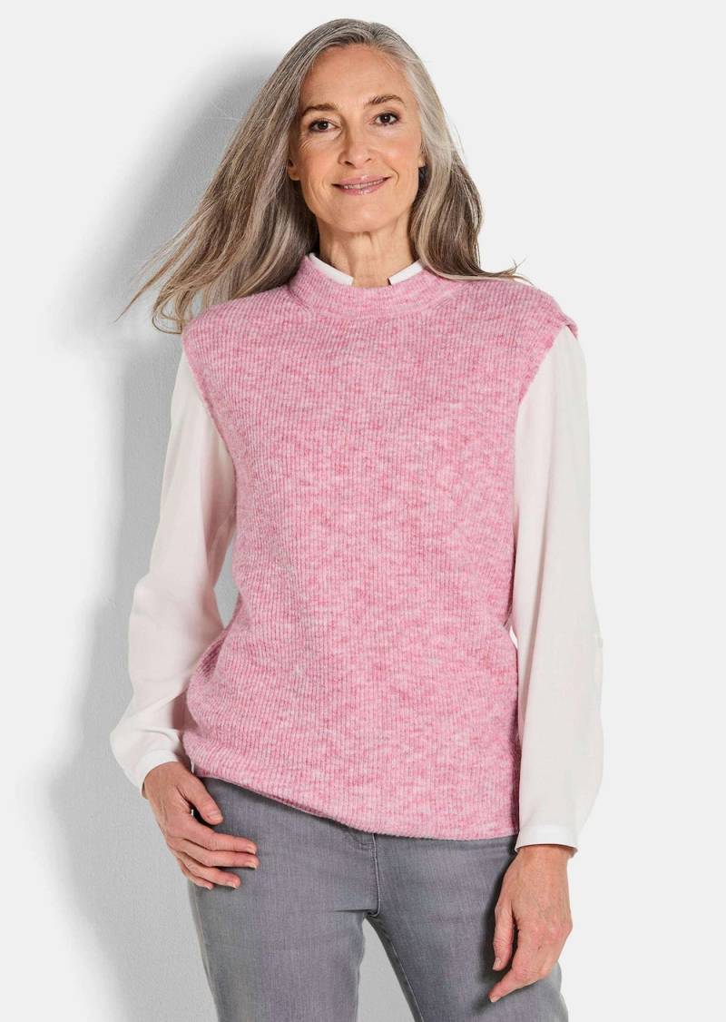 Große Größen Edler Rippstrick Pullunder, Damen, rosa, Größe: 52, Polyester/Synthetische Fasern, Happy Size DE Women von GOLDNER