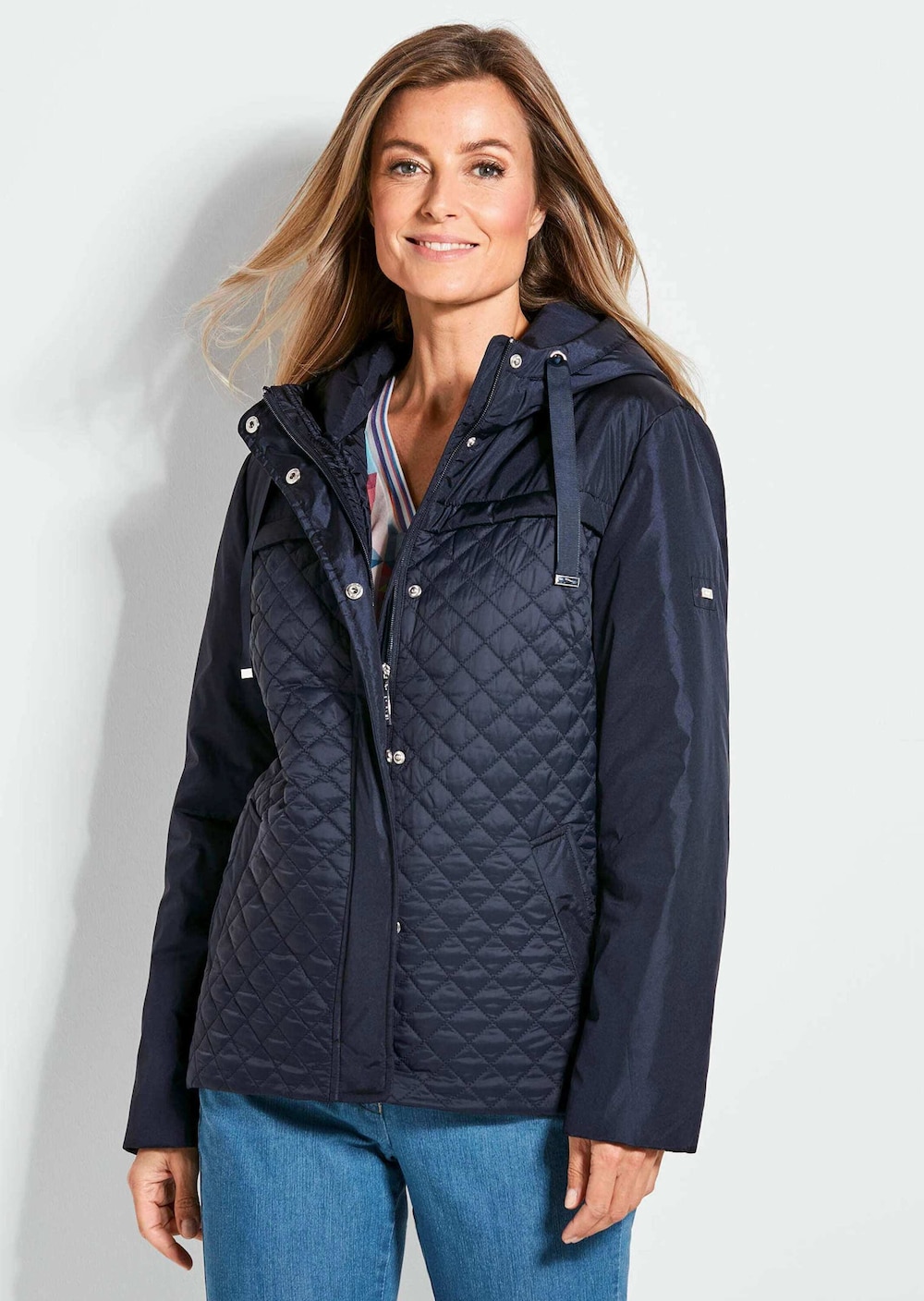 Große Größen Elegante Outdoor-Jacke, Damen, grau, Größe: 21, Polyester/Synthetische Fasern, Happy Size DE Women von GOLDNER