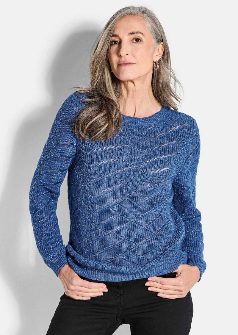 Große Größen Eleganter Langarm-Strick mit Glanz, Damen, blau, Größe: 21, Baumwolle/Synthetische Fasern, Happy Size DE Women Große Größen Eleganter Langarm-Strick mit Glanz, Damen, blau, Größe: 21, Baumwolle/Synthetische Fasern, Happy Size DE Women von GOLDNER