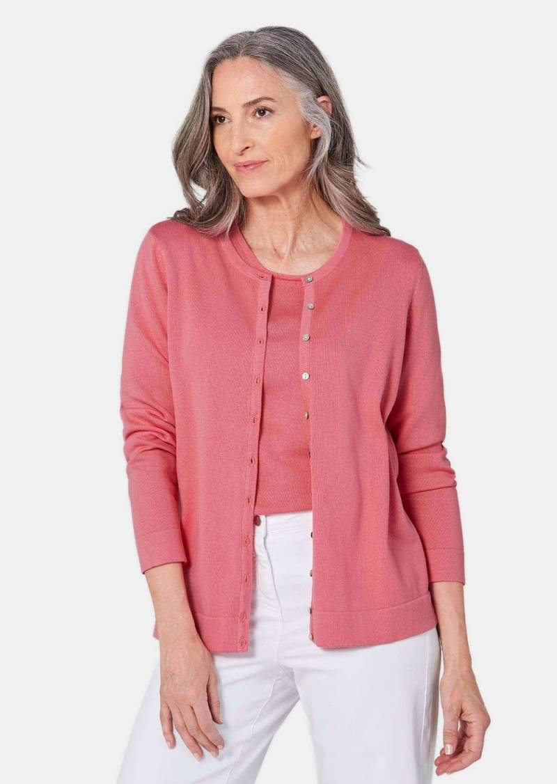 Große Größen Figurnahes Twin-Set aus Pima-Baumwolle, Damen, rosa, Größe: 52, Baumwolle, Happy Size DE Women von GOLDNER