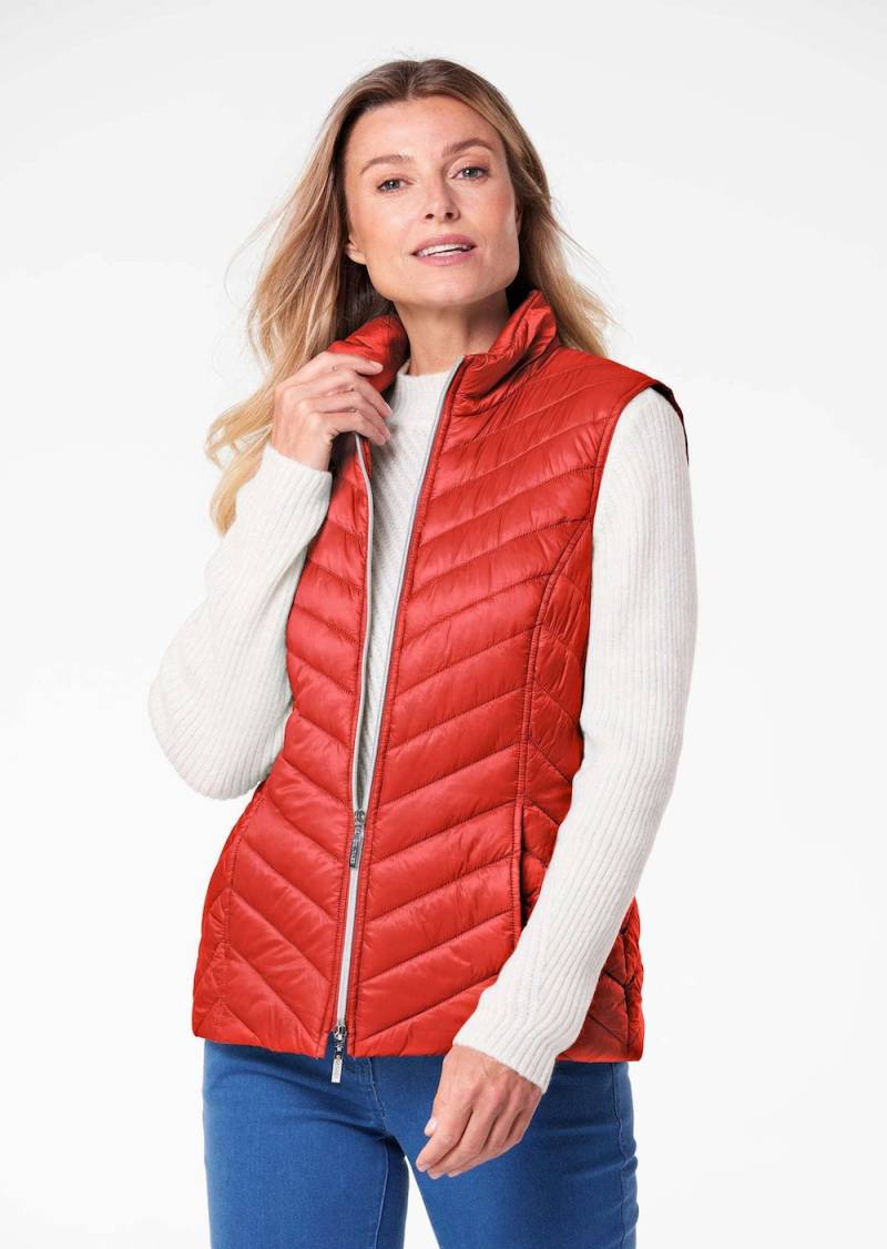 Große Größen Figurschmeichelnde Weste mit leichter Wattierung, Damen, rot, Größe: 23, Polyester/Synthetische Fasern, Happy Size Women von GOLDNER