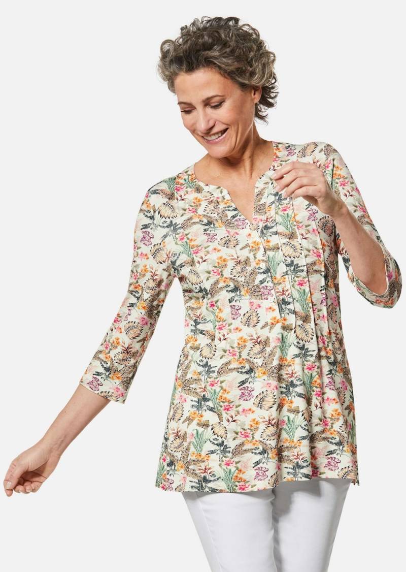 Große Größen Figurschmeichelndes Drucktunika-Shirt, Damen, weiß, Größe: 21, Viskose, Happy Size DE Women von GOLDNER