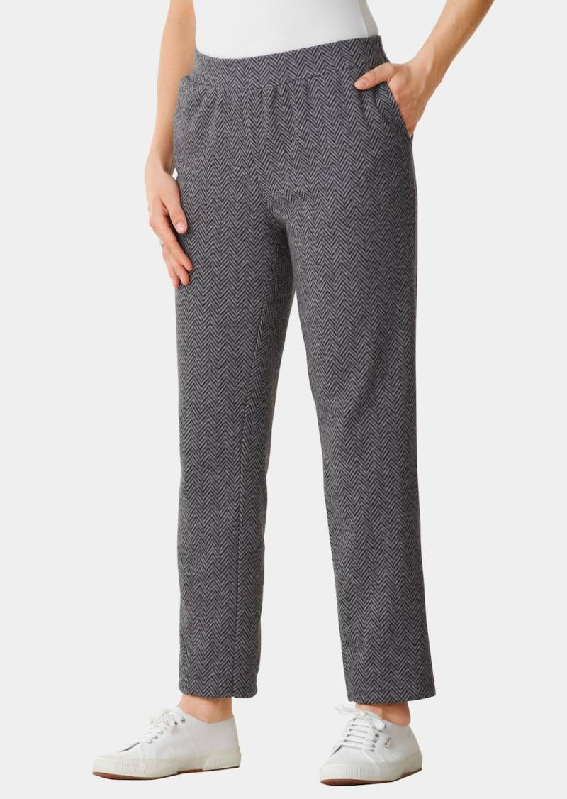 Große Größen Flauschige 7/8-Hose, Damen, grau, Größe: 52, Polyester/Baumwolle, Happy Size DE Women von GOLDNER