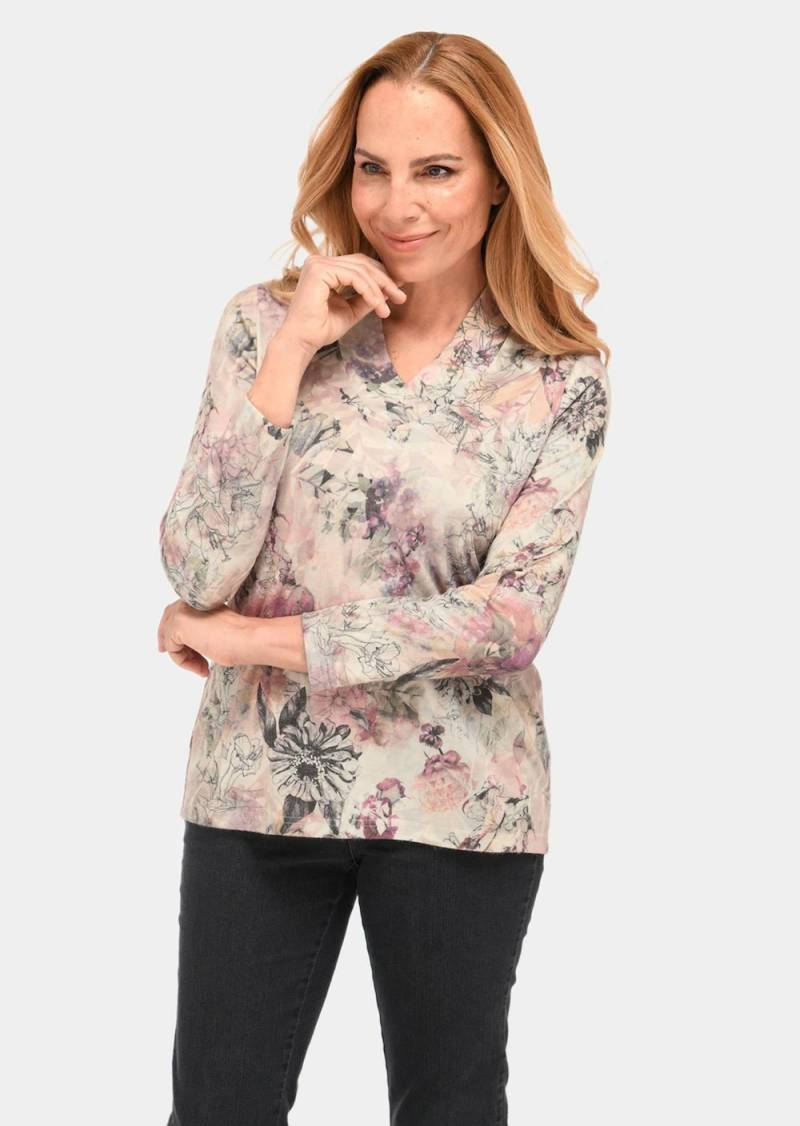 Große Größen Florales Blusenshirt mit V-Ausschnitt, Damen, lila, Größe: 50, Polyester/Viskose, Happy Size DE Women Große Größen Florales Blusenshirt mit V-Ausschnitt, Damen, lila, Größe: 50, Polyester/Viskose, Happy Size DE Women von GOLDNER