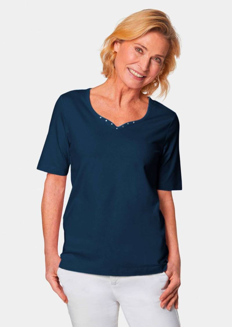 Große Größen Halbarm Basic-Shirt aus Baumwolle, Damen, grau, Größe: 25, Baumwolle, Happy Size DE Women von GOLDNER