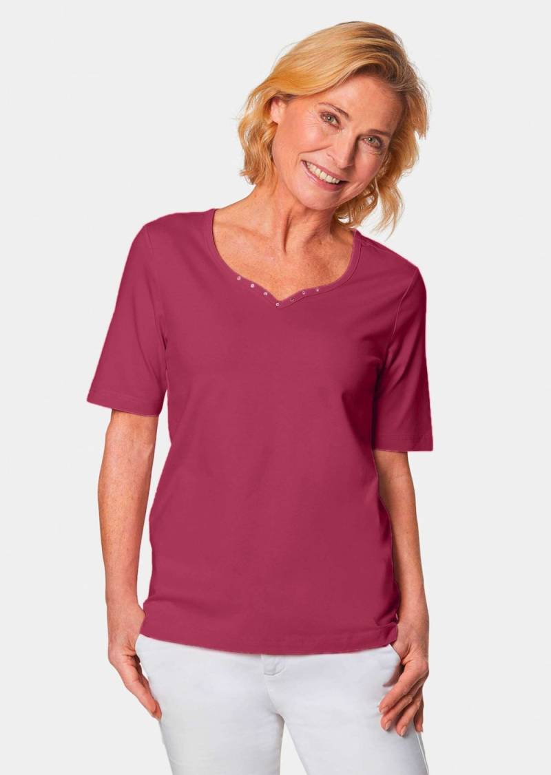 Große Größen Halbarm Basic-Shirt aus Baumwolle, Damen, rosa, Größe: 25, Baumwolle, Happy Size DE Women von GOLDNER