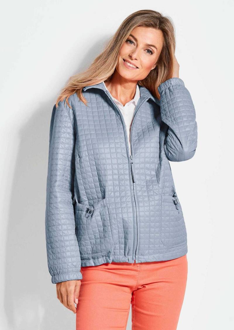 Große Größen Leichte Jacke mit Waffelstepp, Damen, blau, Größe: 21, Polyester/Synthetische Fasern, Happy Size DE Women von GOLDNER