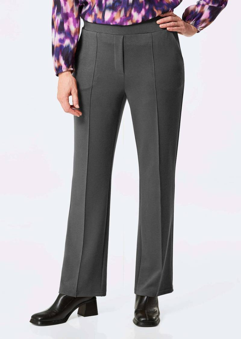 Große Größen Weite Stoffhose VERA mit Biesen, Damen, grau, Größe: 23, Synthetische Fasern/Viskose, Happy Size DE Women von GOLDNER