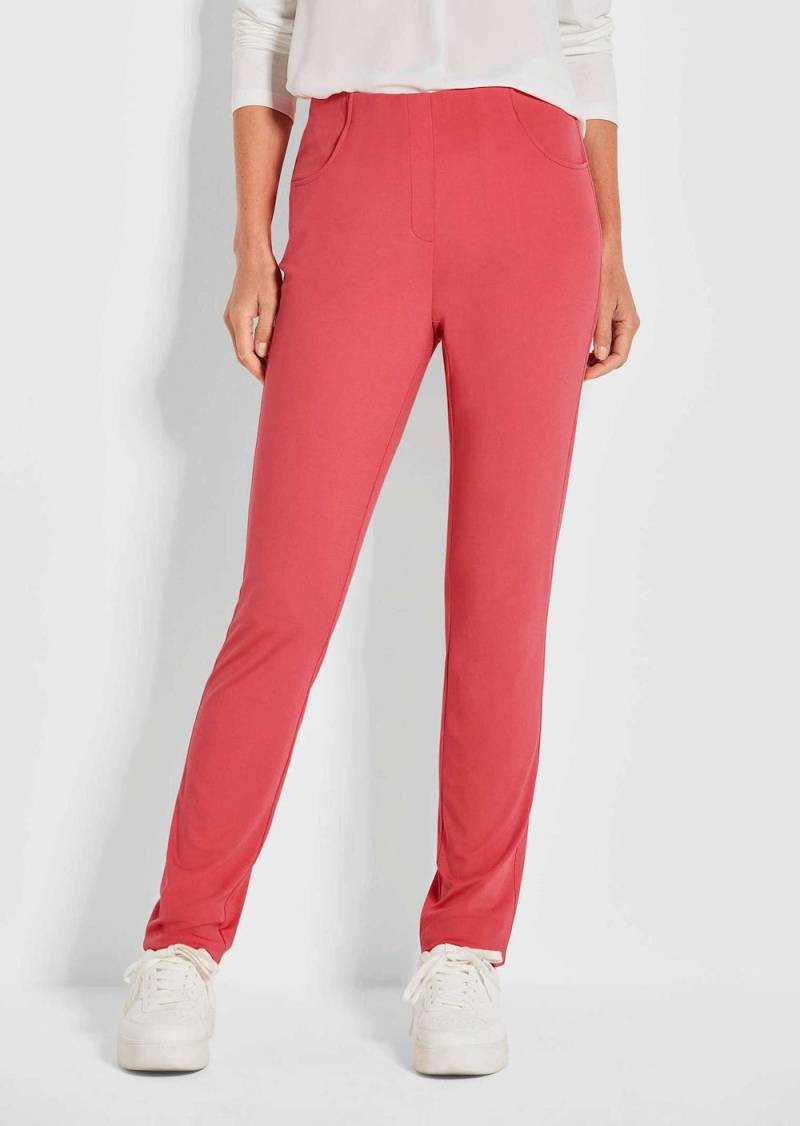 Große Größen Schmale Hose BELLA mit Schlupfbund, Damen, rot, Größe: 48, Synthetische Fasern/Viskose, Happy Size DE Women von GOLDNER