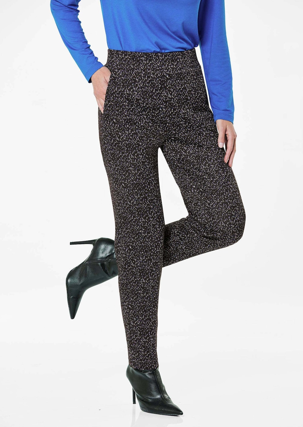 Große Größen Stilvolle Stoffhose mit Schlupfbund, Damen, grau, Größe: 27, Viskose/Synthetische Fasern, Happy Size DE Women von GOLDNER