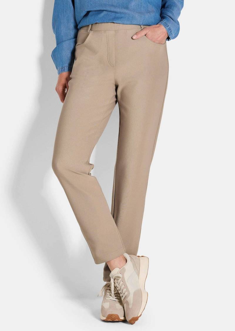 Große Größen Schmale Stretchhose LOUISA, Damen, braun, Größe: 42, Synthetische Fasern, Happy Size DE Women von GOLDNER