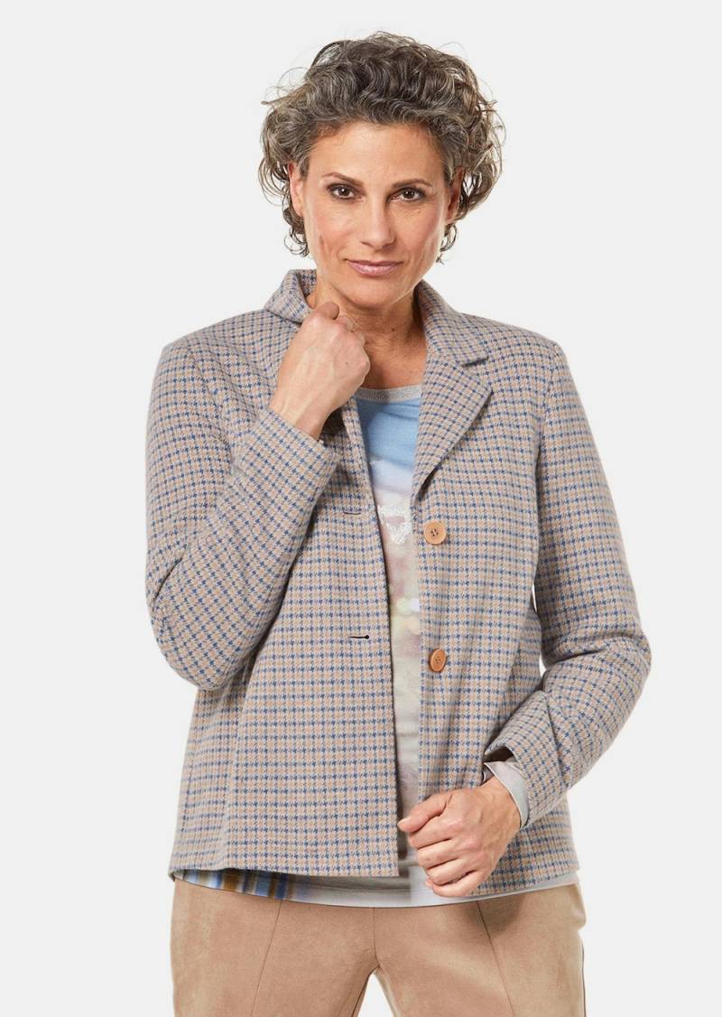 Große Größen Indoorjacke aus strukturiertem Jersey, Damen, braun, Größe: 50, Polyester/Baumwolle, Happy Size DE Women von GOLDNER